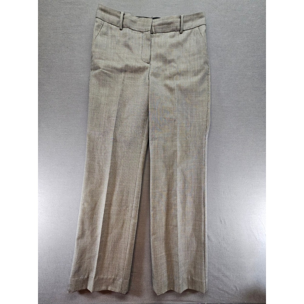 Talbots Womens Black White Micro Houndstooth Straight Leg Dress Pants Size 4
